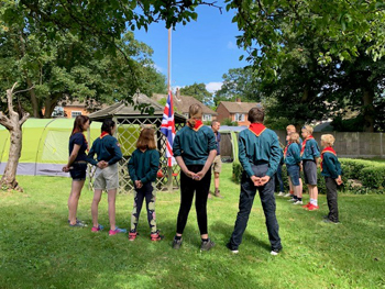 The tents were pitched, the BBQ lit and the flag was flying at Bridge Haven care home when the Nailbourne Scout Group arrived to spend the weekend camping out with residents and care staff within the grounds of the home.